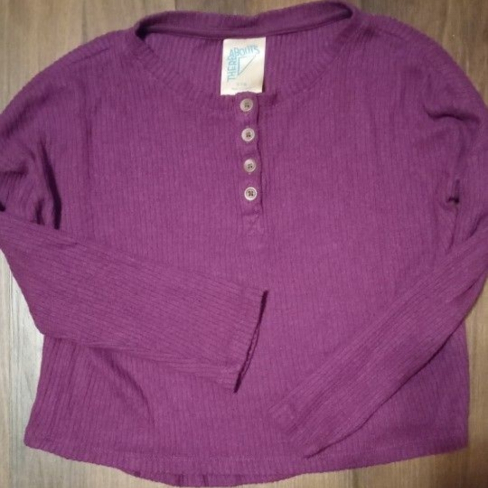 NWOT Thereabouts Sz S (7/8) long sleeved mulberry ribbed henley